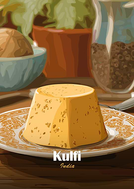 Kulfi dessert with Indian text
