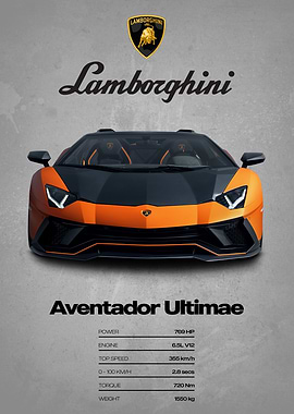 Lamborghini Aventador Ultimae Poster