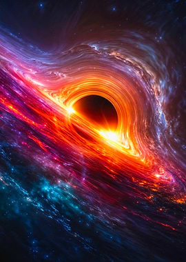 Vibrant Galactic Singularity Swirl Art