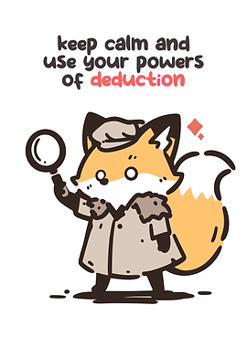 Cute Fox Detective with Magnifying Glass