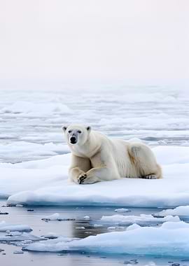 Polar Bear on Ice Floe