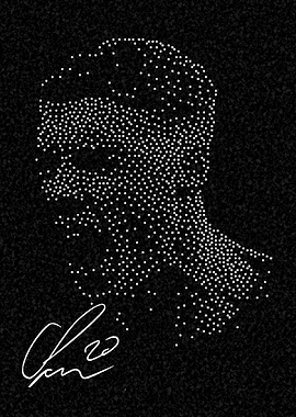 Dot Art Portrait with Signature
