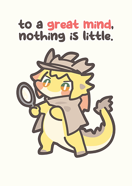 Cute Dragon Detective with Magnifying Glass