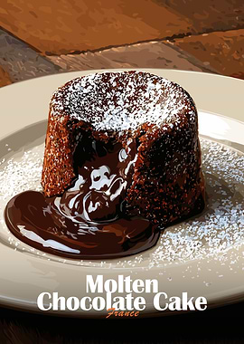 Molten Chocolate Cake with Powdered Sugar
