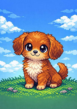 Pixel Art Cute Puppy