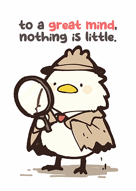 Cute Detective Bird with Magnifying Glass