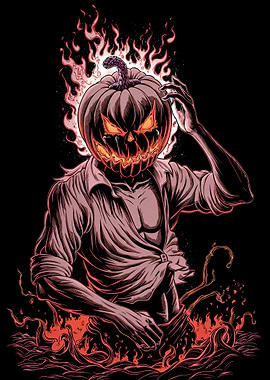 Jack O' Lantern with Fiery Aura