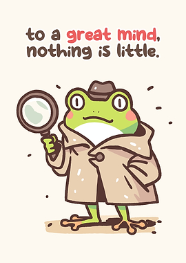 Detective Frog with Magnifying Glass