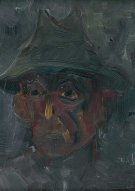 Expressive Portrait of a Man in a Hat