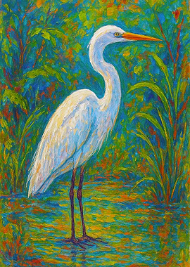 Great Egret in Water
