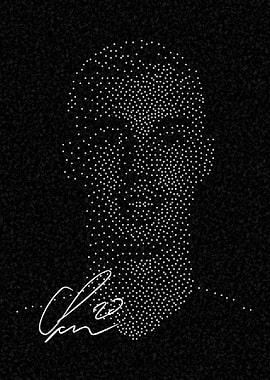 Dot Portrait with Signature