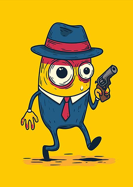 Funny Cartoon Gangster