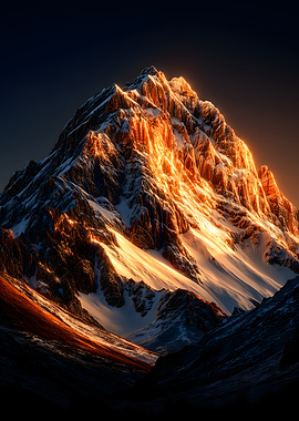 Majestic Mountain Peak at Sunset