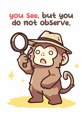Monkey Detective with Magnifying Glass
