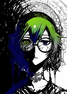 Anime Character with Cybernetic Eye