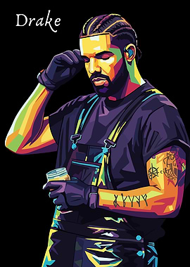 Drake Pop Art Portrait