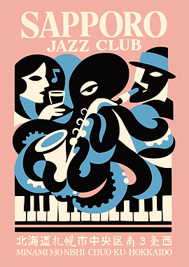 Sapporo Jazz Club Octopus Poster