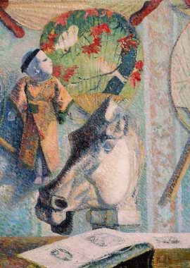 Still Life with Doll and Horse Head