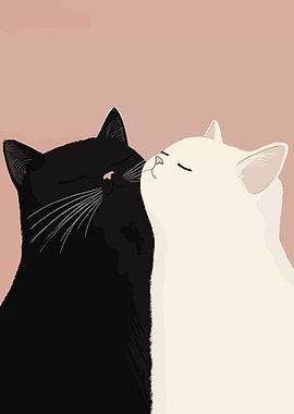 Two Cats Kissing