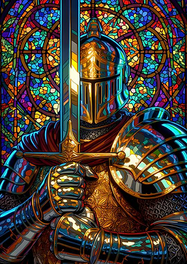 Paladin Knight Stained Glass