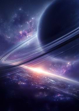 Ringed Planet in Nebula