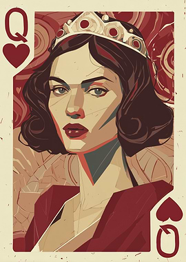 Queen of Hearts Playing Card Art