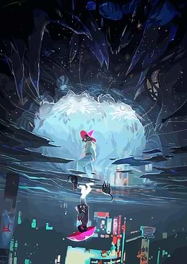 Magical Girl and Giant Cats Reflection