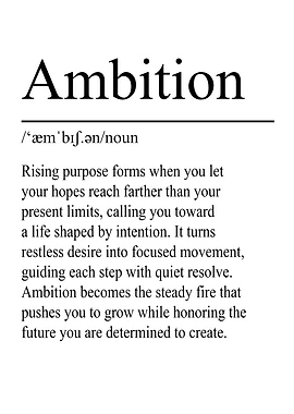 Ambition Definition – White | Minimalist Typography Poster