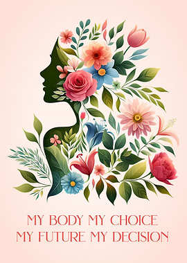 Floral Silhouette with Inspirational Text