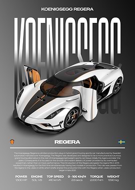 Koenigsegg Regera Car Poster