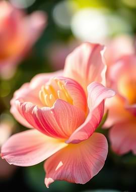 Close-up of a delicate pink tulip