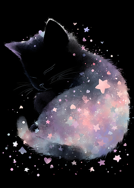Cosmic Cat Sleeping Among Stars