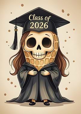 Class Of 2026 Graduation Peanut Skeleton