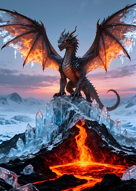 Dragon on Ice Volcano
