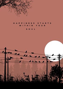 Birds on wires with inspirational text