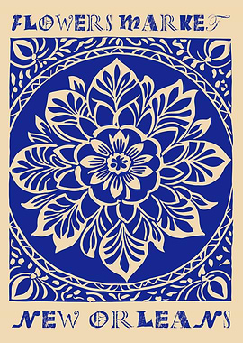 New Orleans Flowers Market Poster
