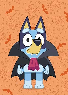 Bluey as a Vampire for Halloween