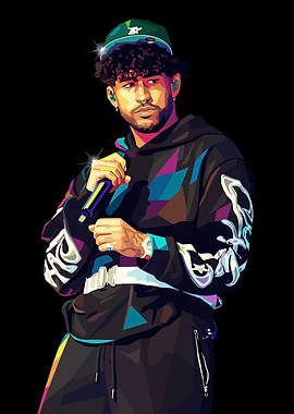 Bad Bunny Pop Art Portrait