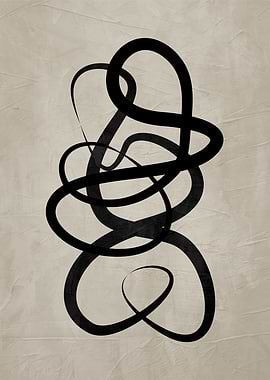 Abstract Black Swirls on Textured Background