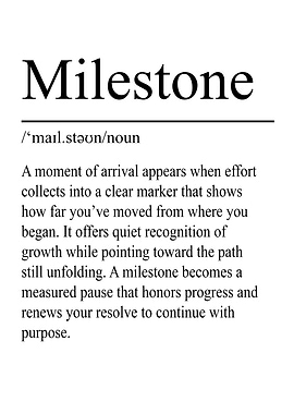 Milestone Definition – White | Minimalist Typography Poster