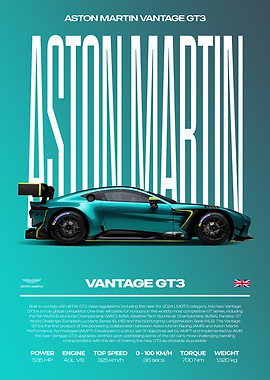 Aston Martin Vantage GT3 Car Poster