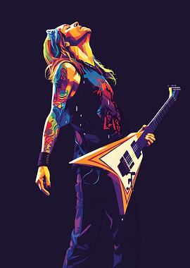 Alexi Laiho Colorful in Pop Art Style