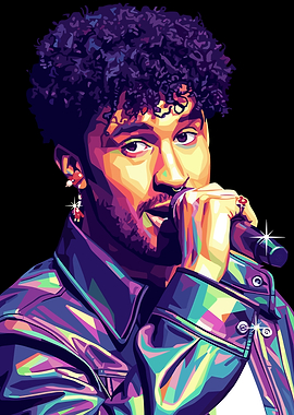 Bad Bunny Pop Art Portrait