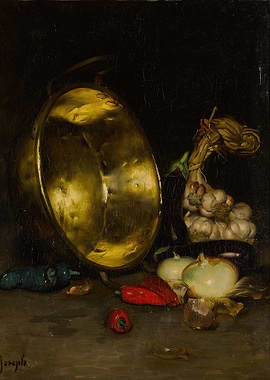 Still Life with Brass Pot and Vegetables