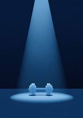 Dumbbell in Spotlight