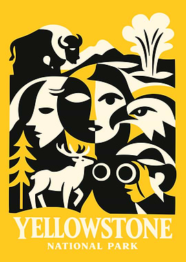 Yellowstone National Park Vintage Poster