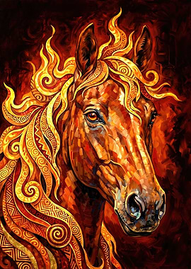 Fire Horse Portrait