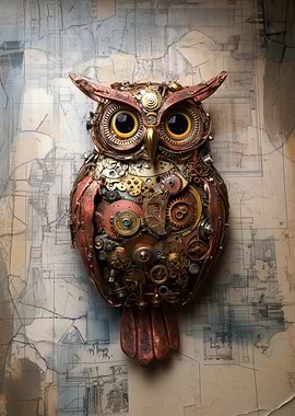Steampunk Owl Sculpture