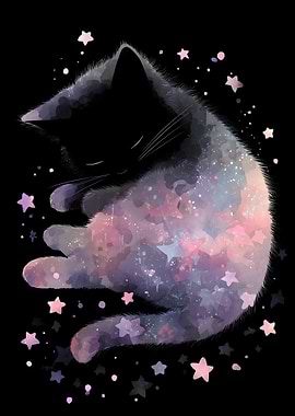 Cosmic Cat Sleeping Among Stars