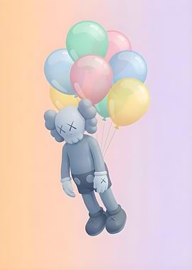 KAWS Companion with Balloons
